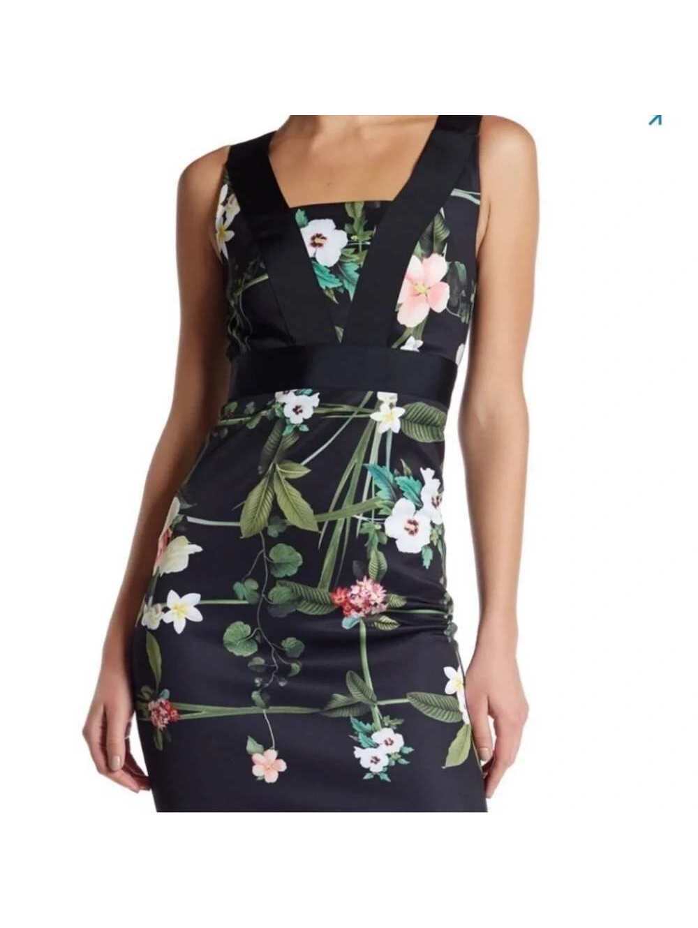 Ted Baker Kacied Secret Trellis Floral Midi Dress Size 3 US 8